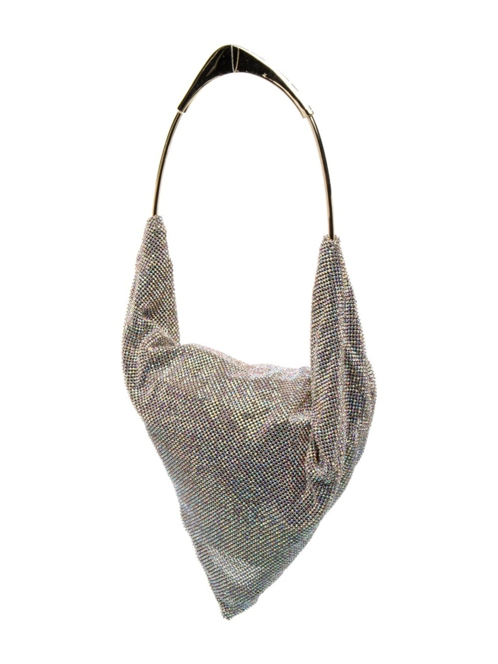 BENEDETTA BRUZZICHES Large Crystal Bag w/ Gold Metal Handle - Picture 3 of 9